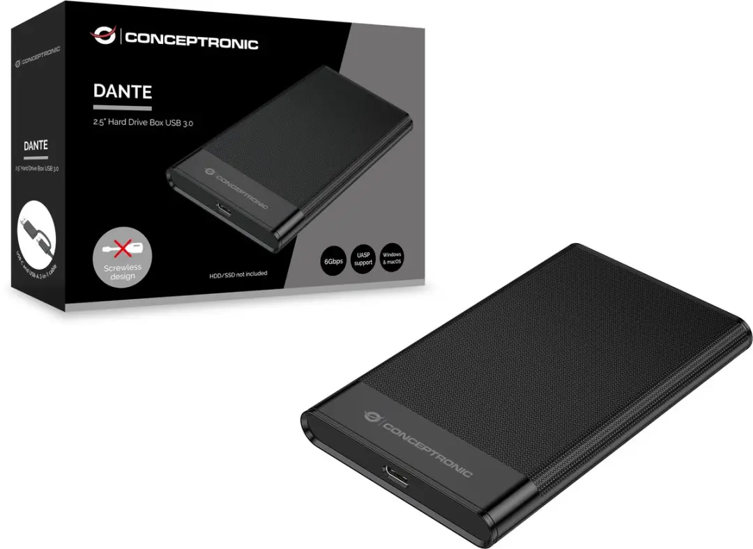 Conceptronic DANTE06B HDD/SSD Behuizing 2.5" - Zwart