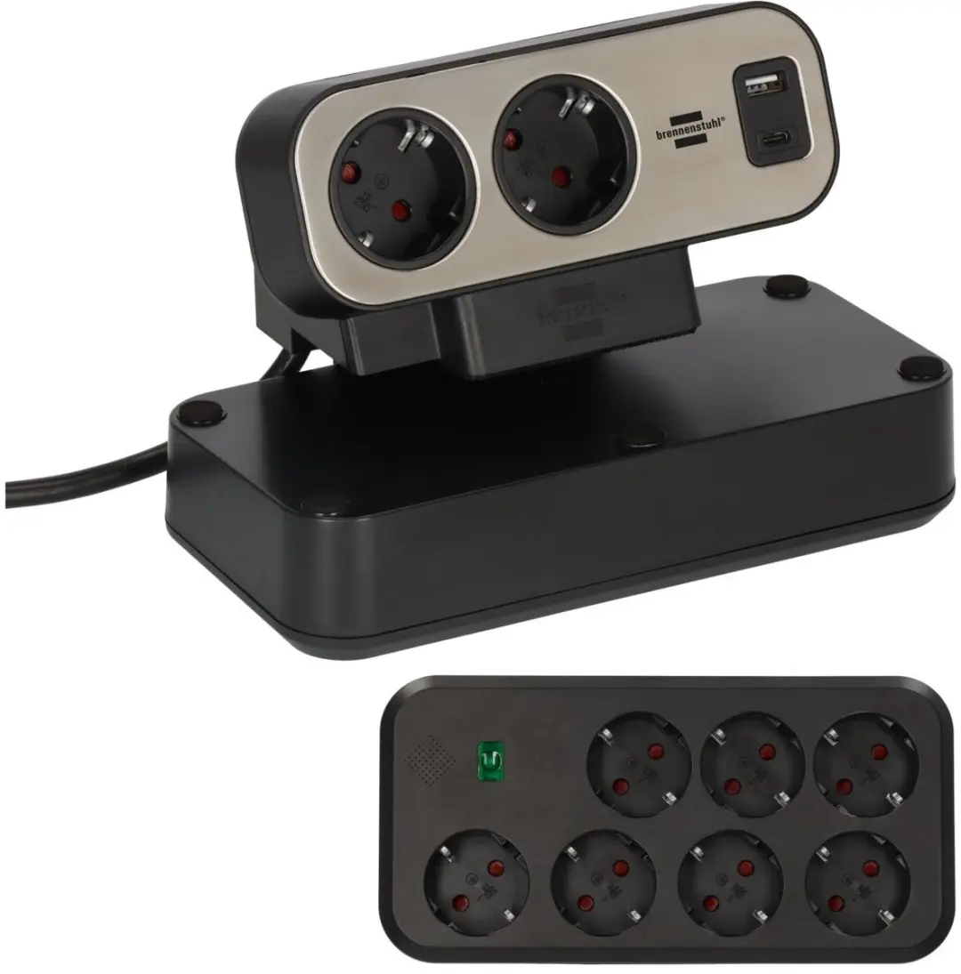 Brennenstuhl Estilo Duplex Stekkerdoos 9x + USB-C/USB-A
