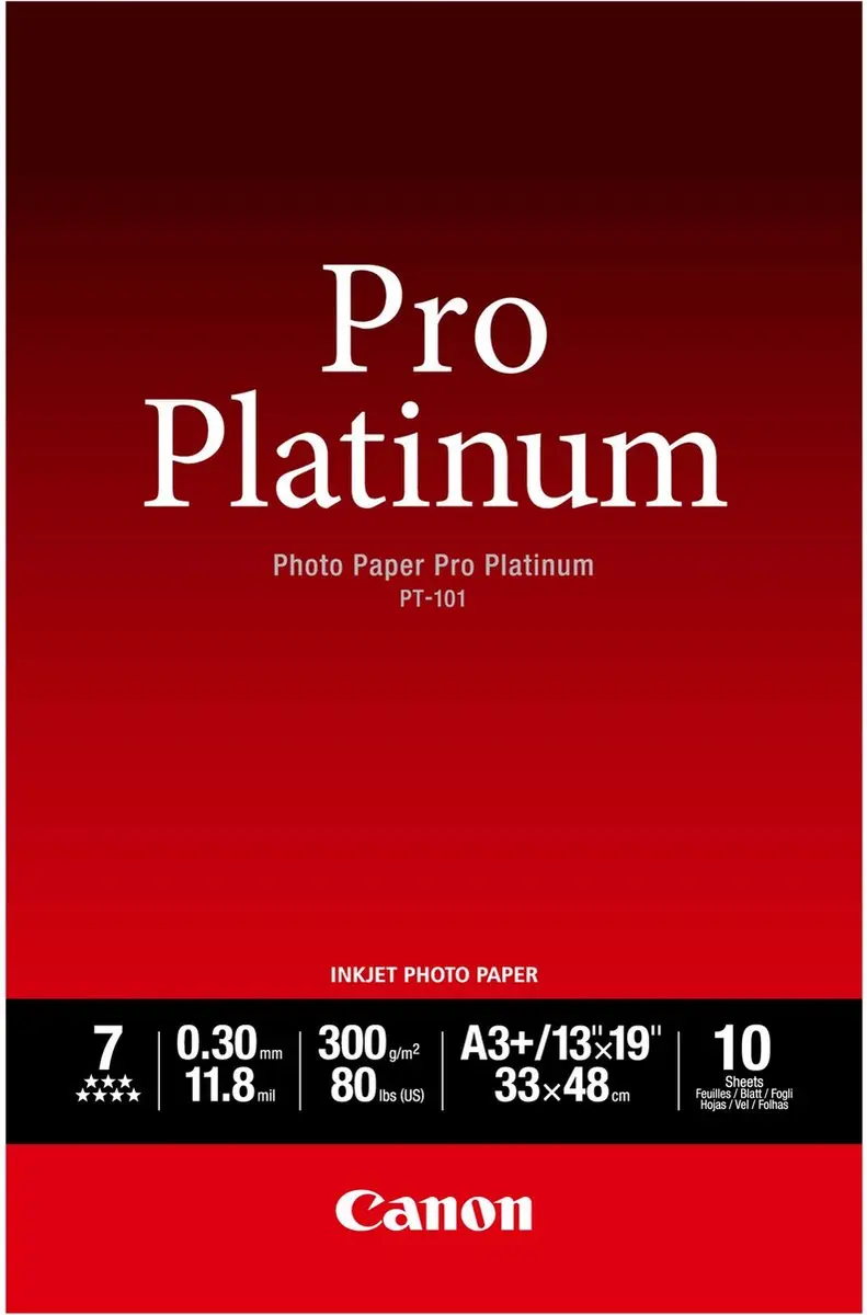 Canon PT-101 Pro Platinum Fotopapier A3 - 10 Vellen