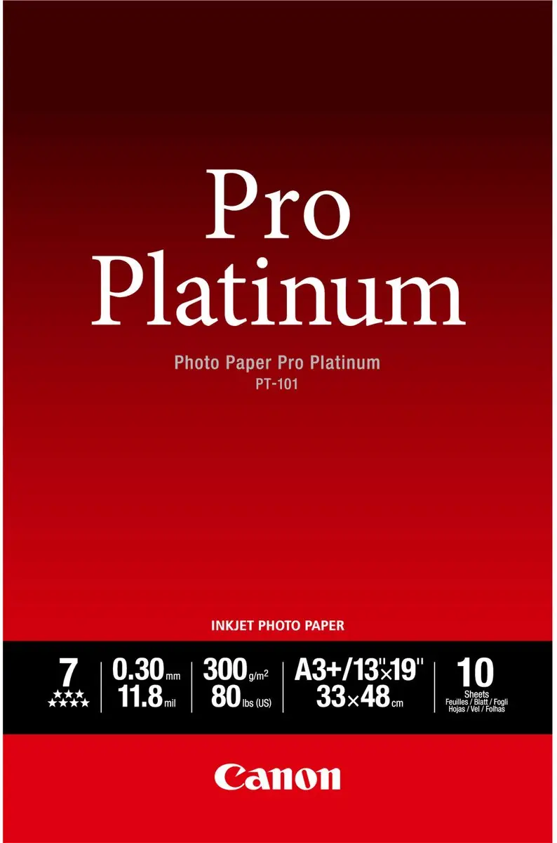 Canon PT-101 Pro Platinum Fotopapier A3 - 10 Vellen