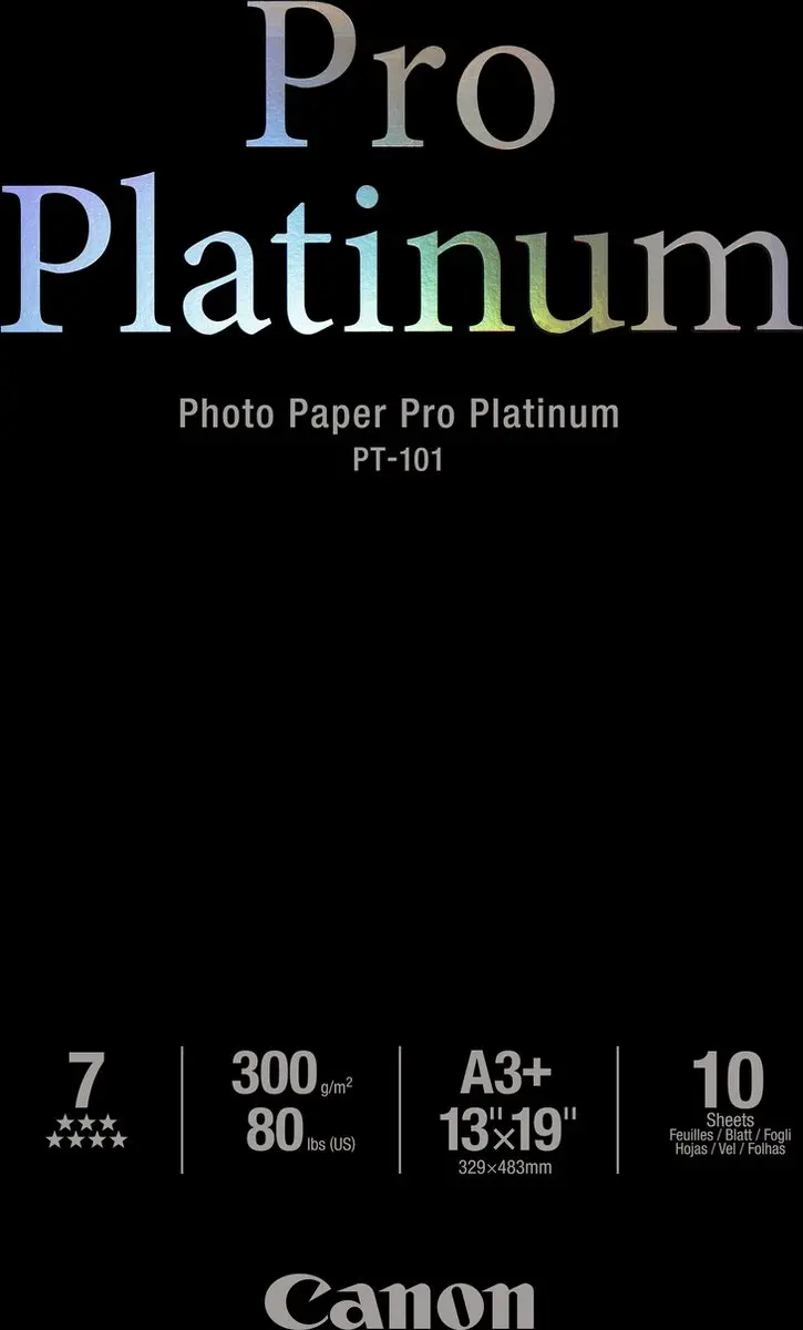 Canon PT-101 Pro Platinum Fotopapier A3 - 10 Vellen