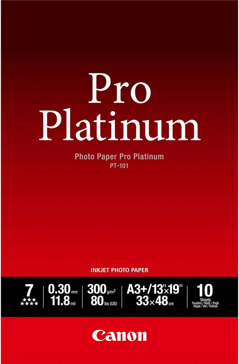 Canon PT-101 Pro Platinum Fotopapier A3 - 10 Vellen