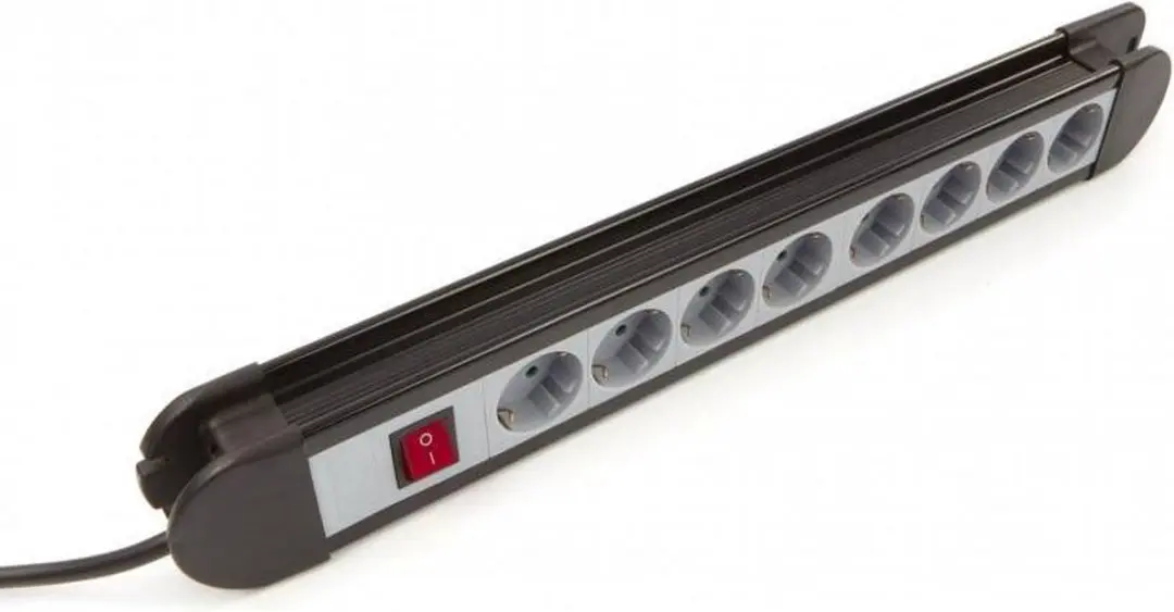 Relectric 8-voudige stekkerdoos 1,5m 3700W - Zwart/Grijs