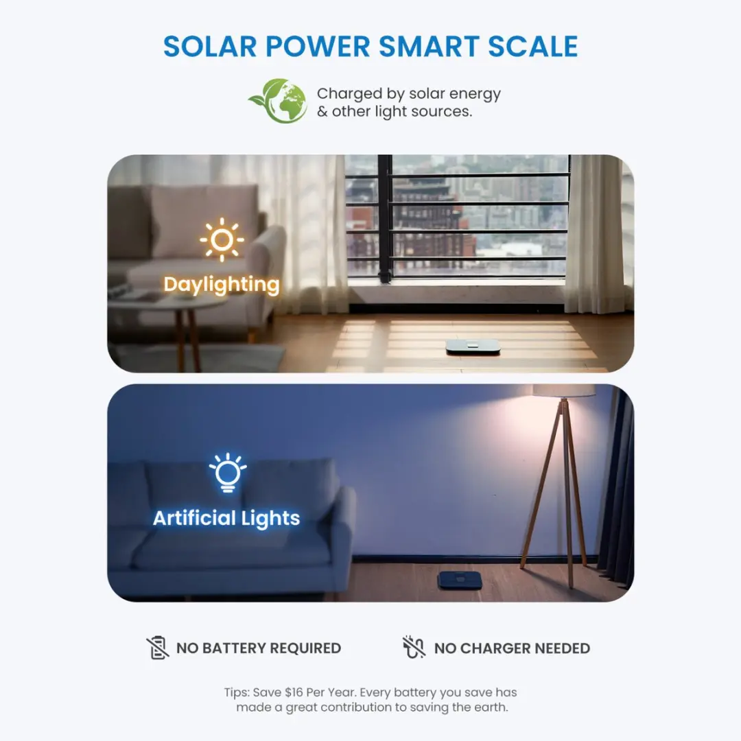 Renpho Elis Solar 2 Personenweegschaal - 180 kg - Zwart/Donkerblauw