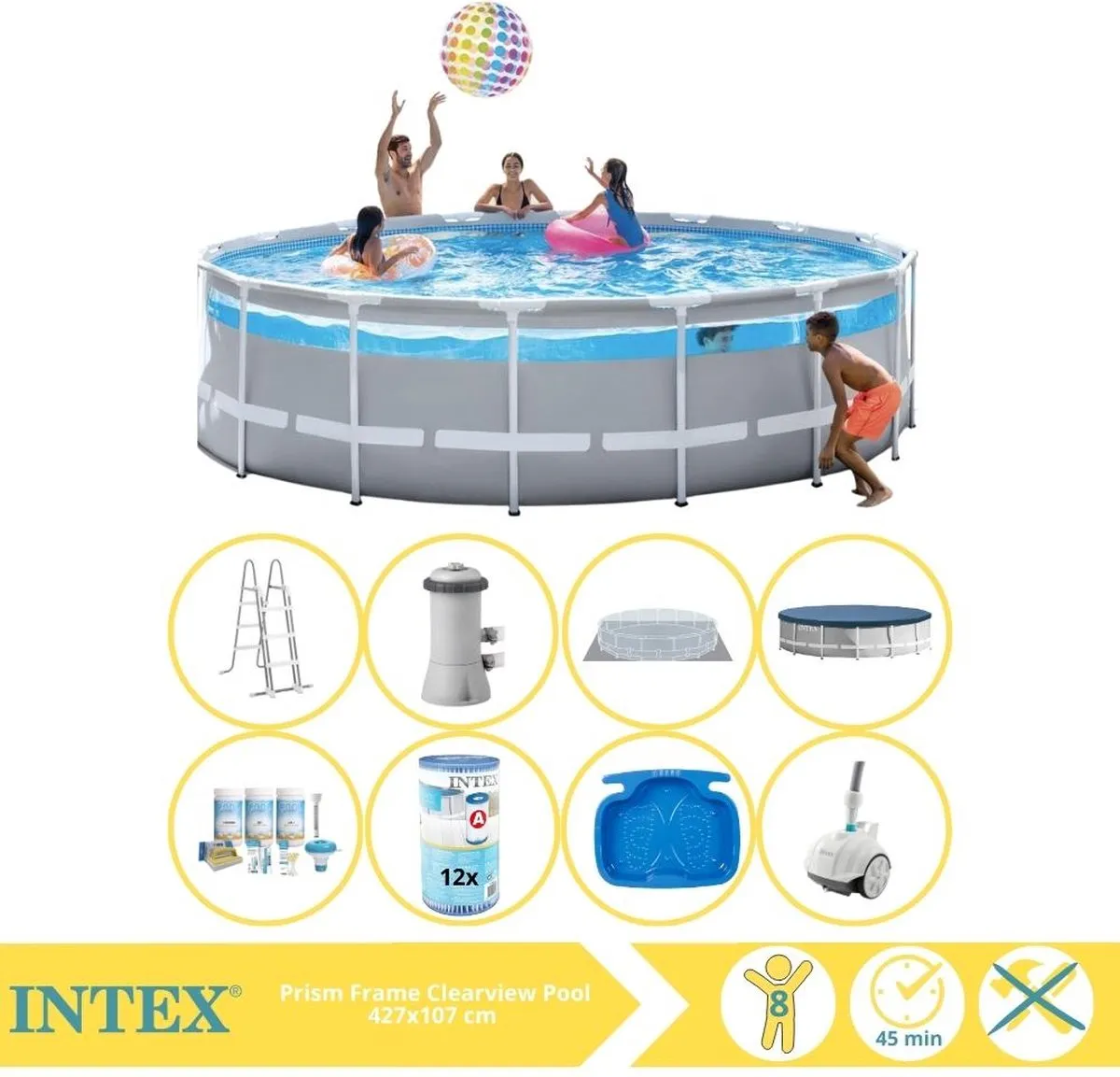 Intex Prism Frame 26720GN Opzetzwembad 427x107cm