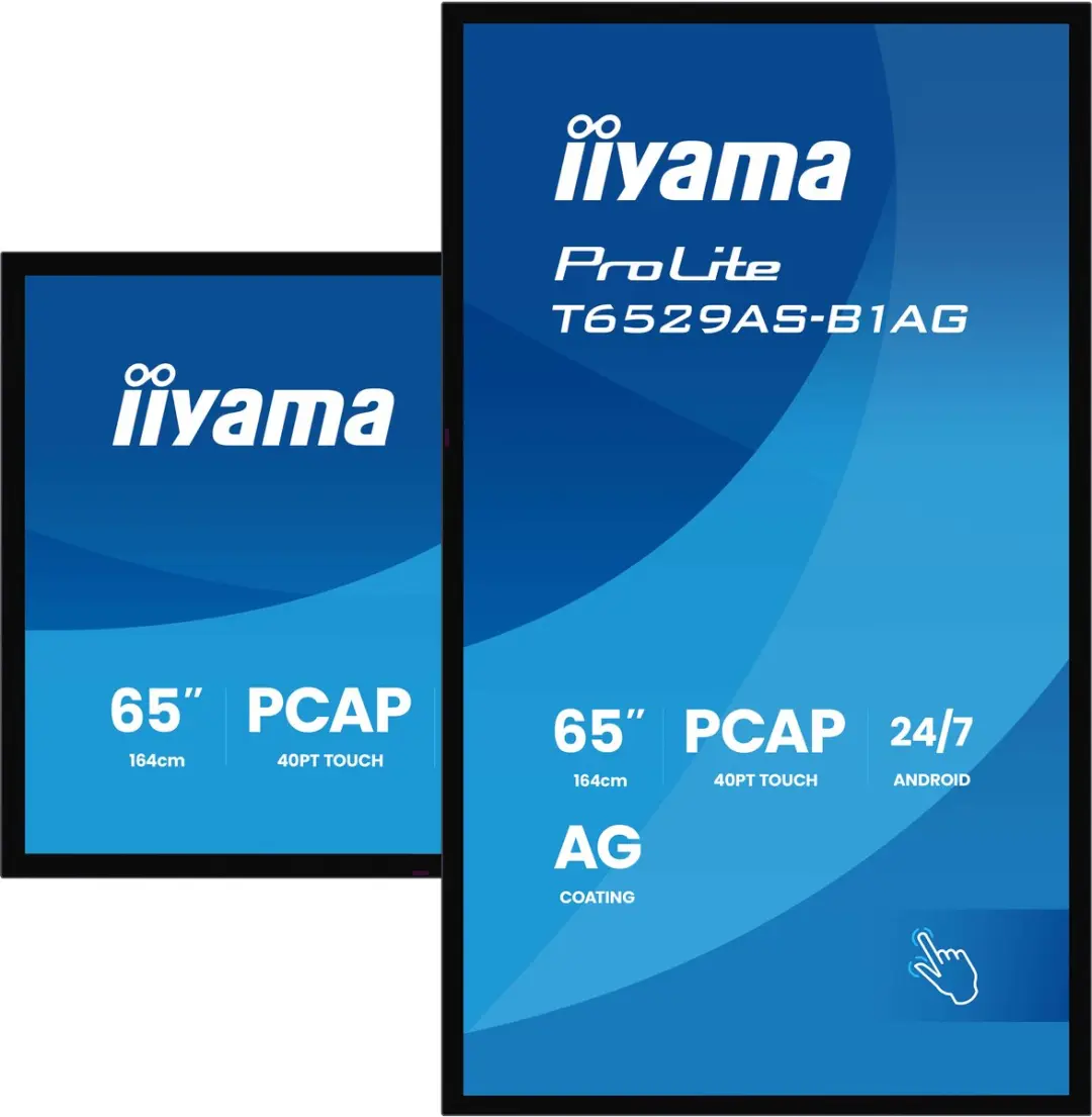 iiyama T6529AS-B1AG Beeldkrant 163,8cm 4K Touch - Android - Zwart