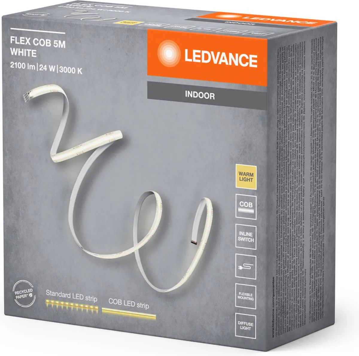 LEDVANCE FLEX COB 5M LED Strip Geel 22W