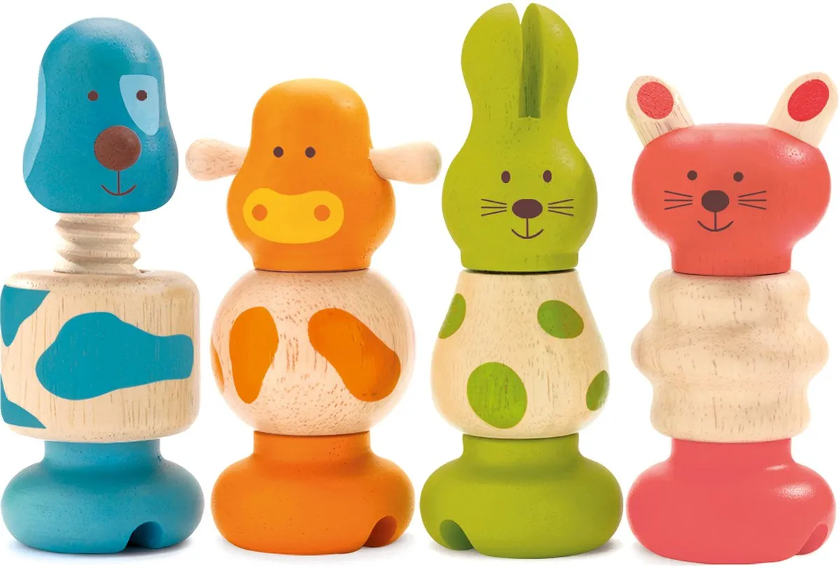 Djeco Vis Animo Houten Schroefdieren