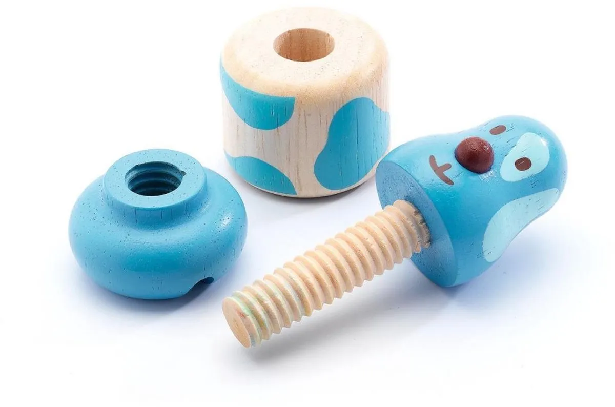 Djeco Vis Animo Houten Schroefdieren - 12 Stuks - Multicolor - afbeelding 6 van 6