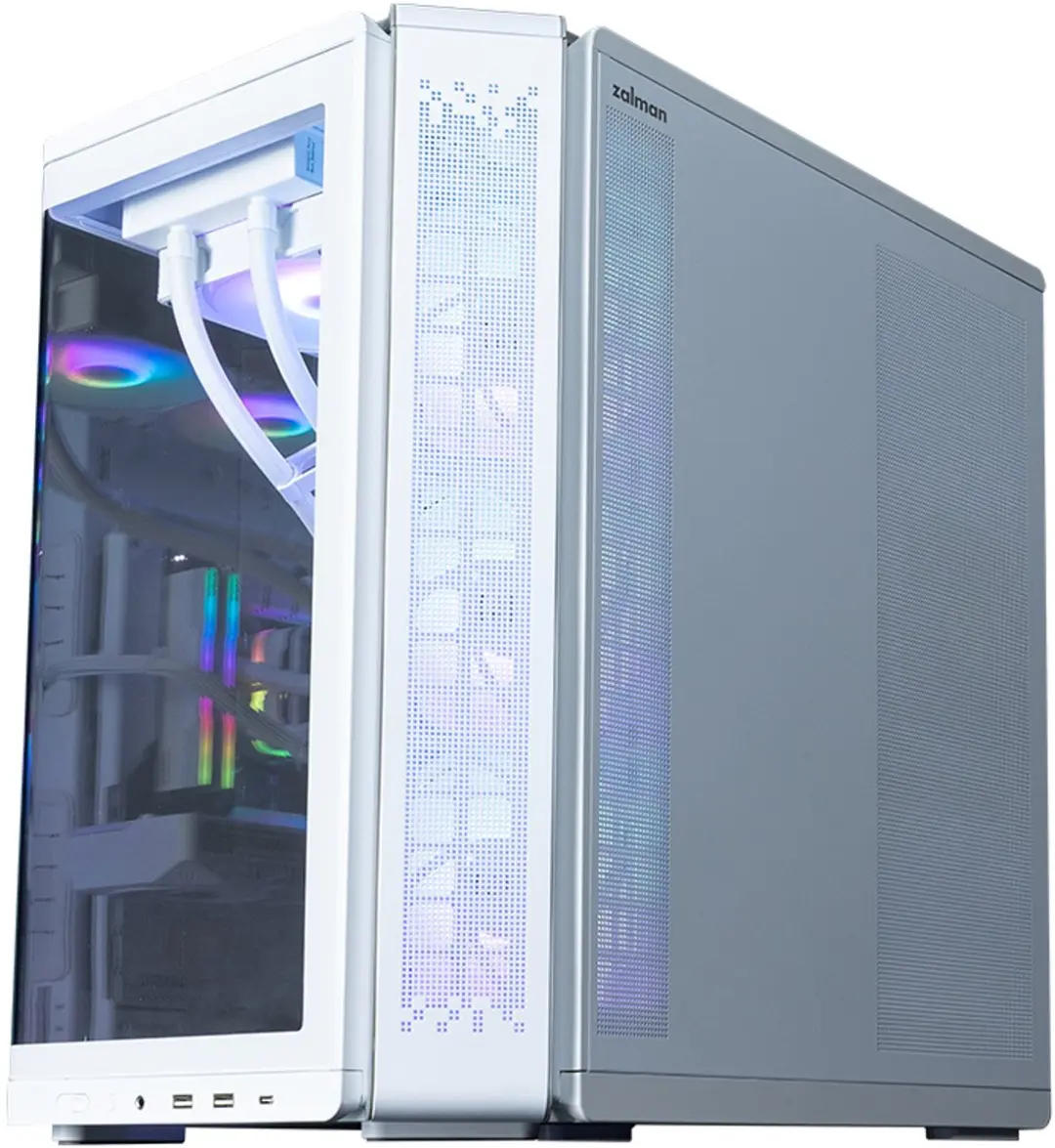 Zalman P60 ARGB PC Behuizing - 5 ARGB Ventilatoren Wit