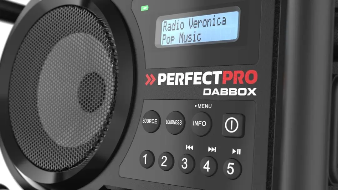 PerfectPro DABBOX Bouwplaatsradio DBX3 - 7W - IP54 - Zwart
