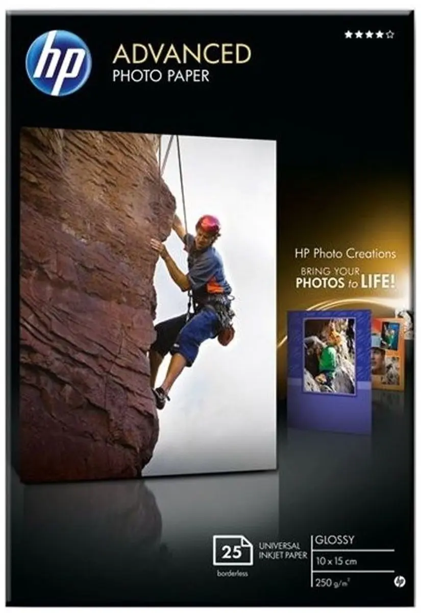 HP Q8691A Fotopapier 10x15cm 25 Vel - 250g/m² Wit