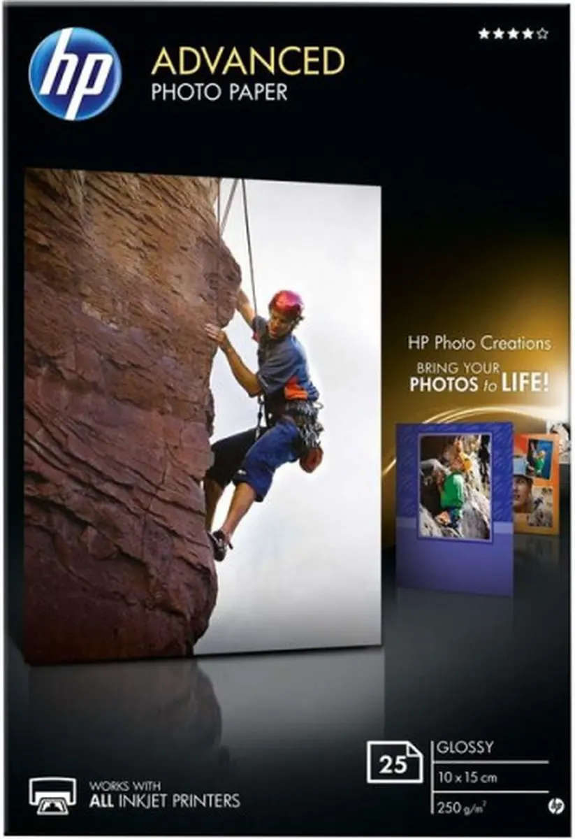 HP Q8691A Fotopapier 10x15cm 25 Vel - 250g/m² Wit