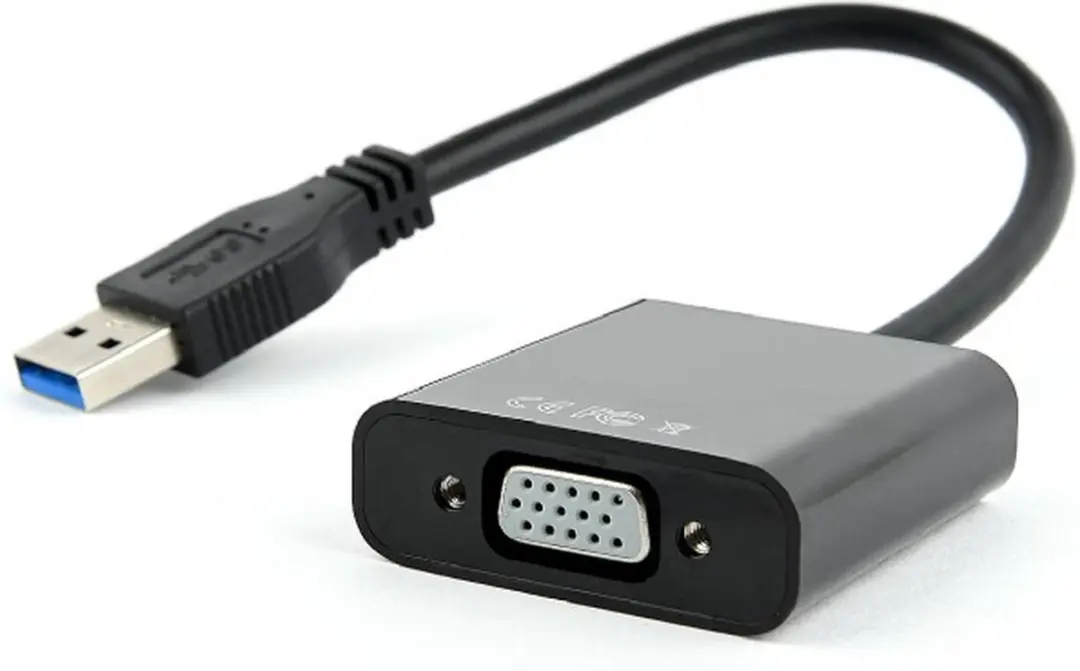Cablexpert Coretek AB-U3M-VGAF-01 USB3.0 naar VGA Adapter - 0.15m - Zwart
