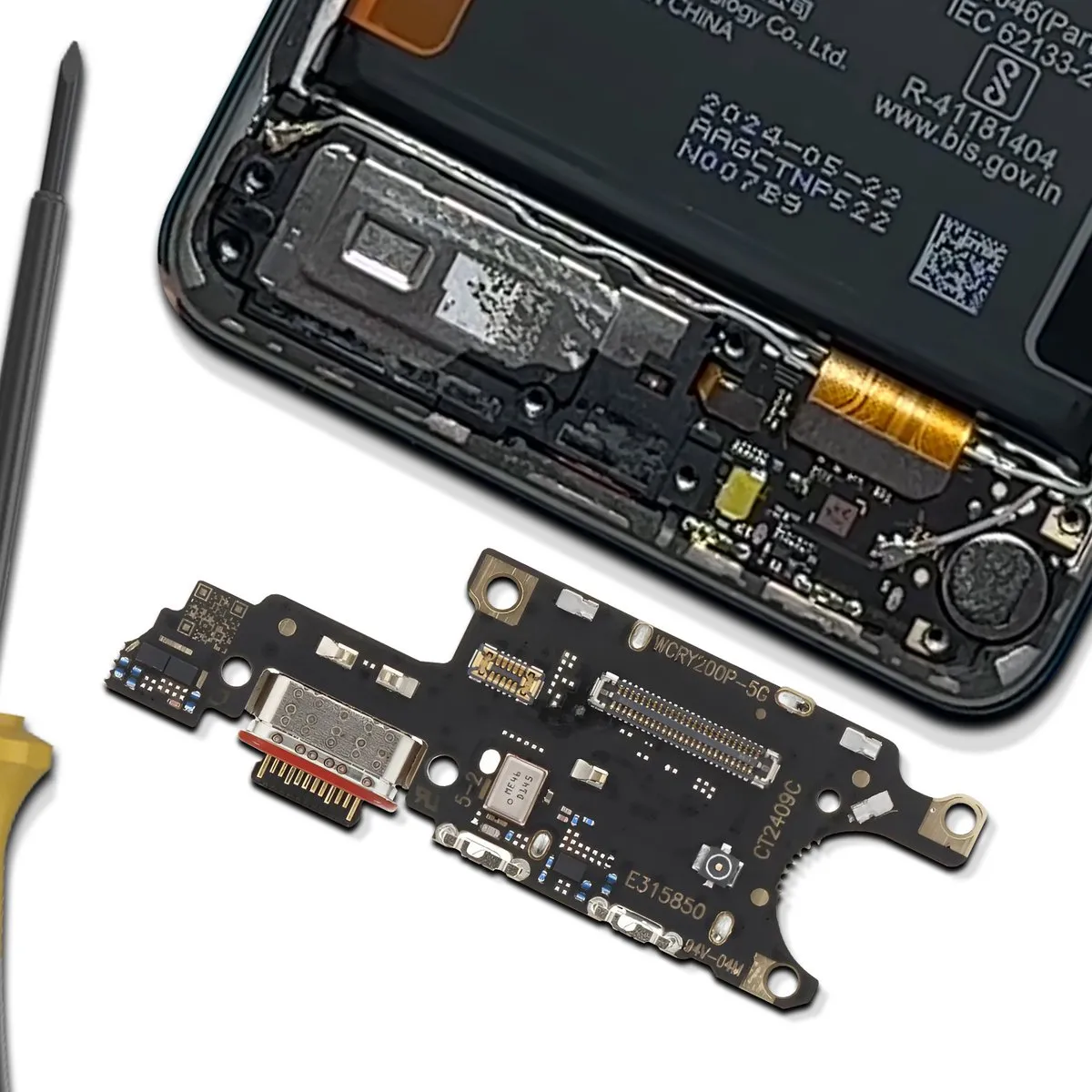 Honor 200 Pro Oplaadconnector - SIM-kaartlezer 0235AKNQ - Zwart