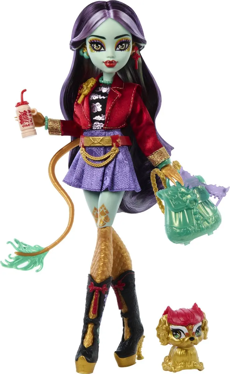 Monster High Jinafire Long Modepop - Jinafire met Rugtas