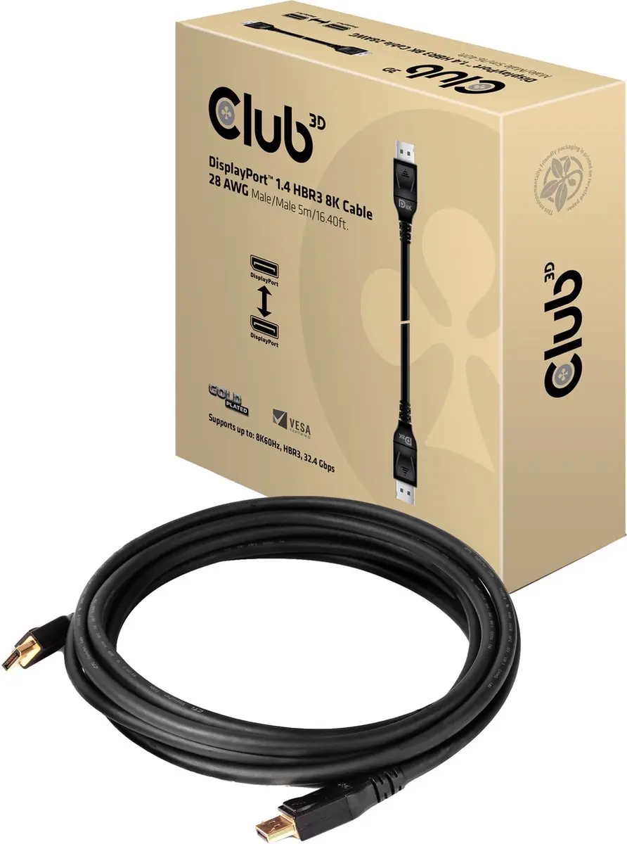 Club 3D DisplayPort 1.4 Kabel 8K 5m