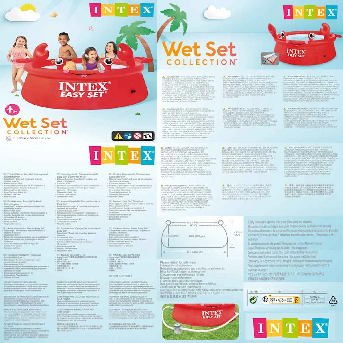 Intex Easy Set Zwembad Happy Crab 183x51cm - 13020