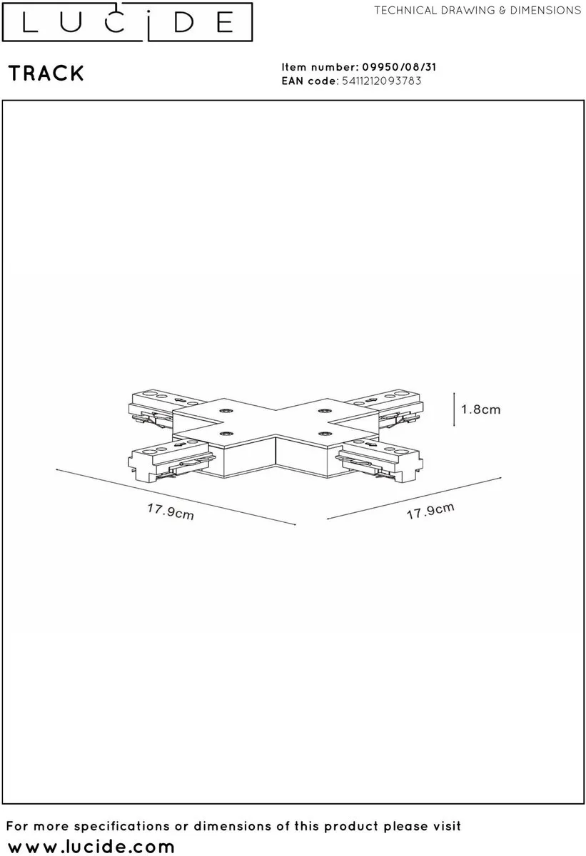 Lucide TRACK X-koppelstuk Railverlichting - Wit