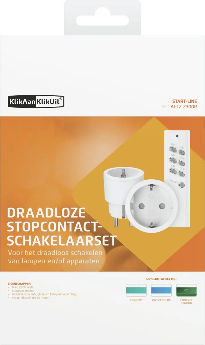 KlikAanKlikUit Startset APC2-2300R 2 Schakelaars - Wit