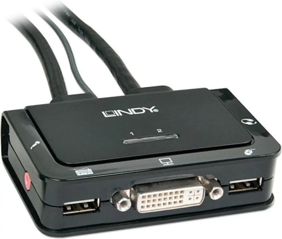 Lindy 42341 KVM-switch - 4x USB 2.0 - Zwart