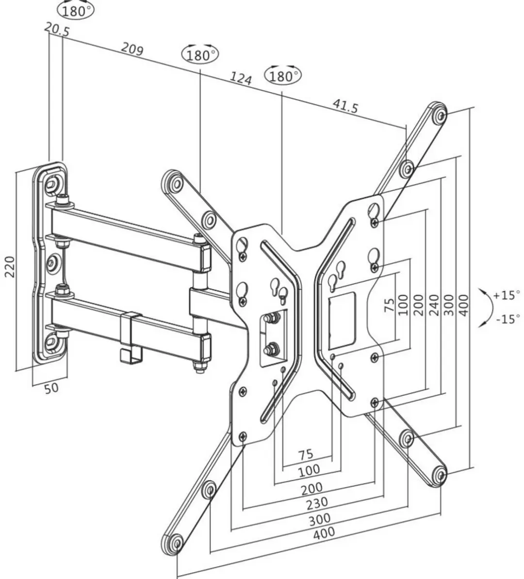 Logilink BP0016 TV-bevestiging 55" - Zwart