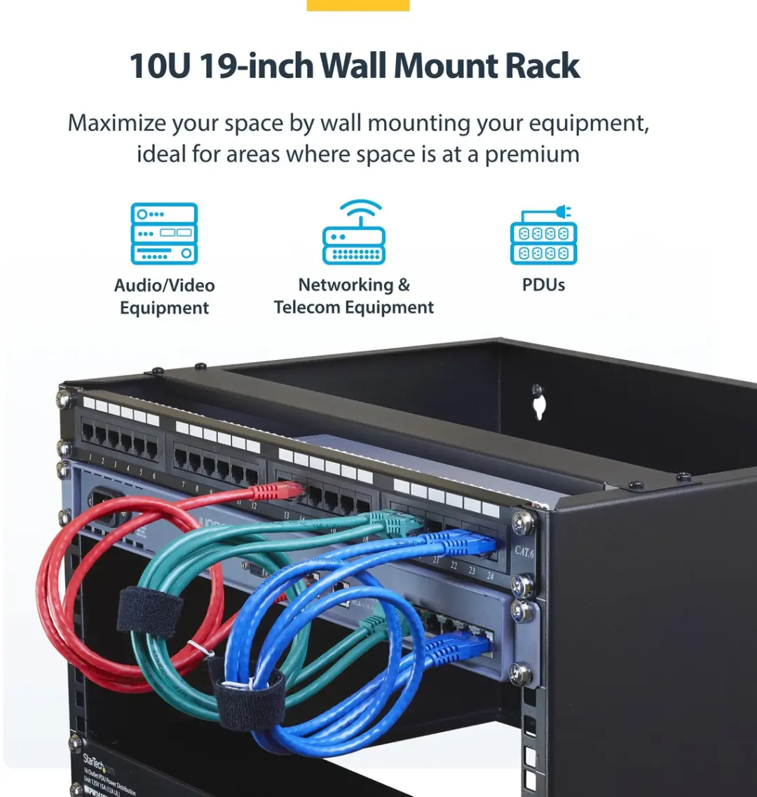 Startech RACK-10U-14-BRACKET Wandrek 10U - Zwart