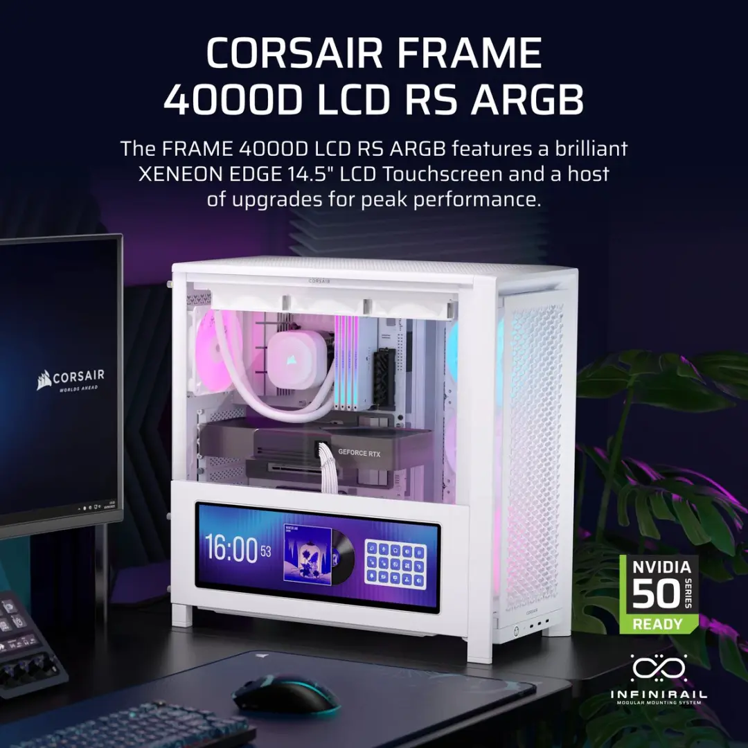 Corsair FRAME 4000D LCD RS CC-9011327-WW Midi Tower - Wit