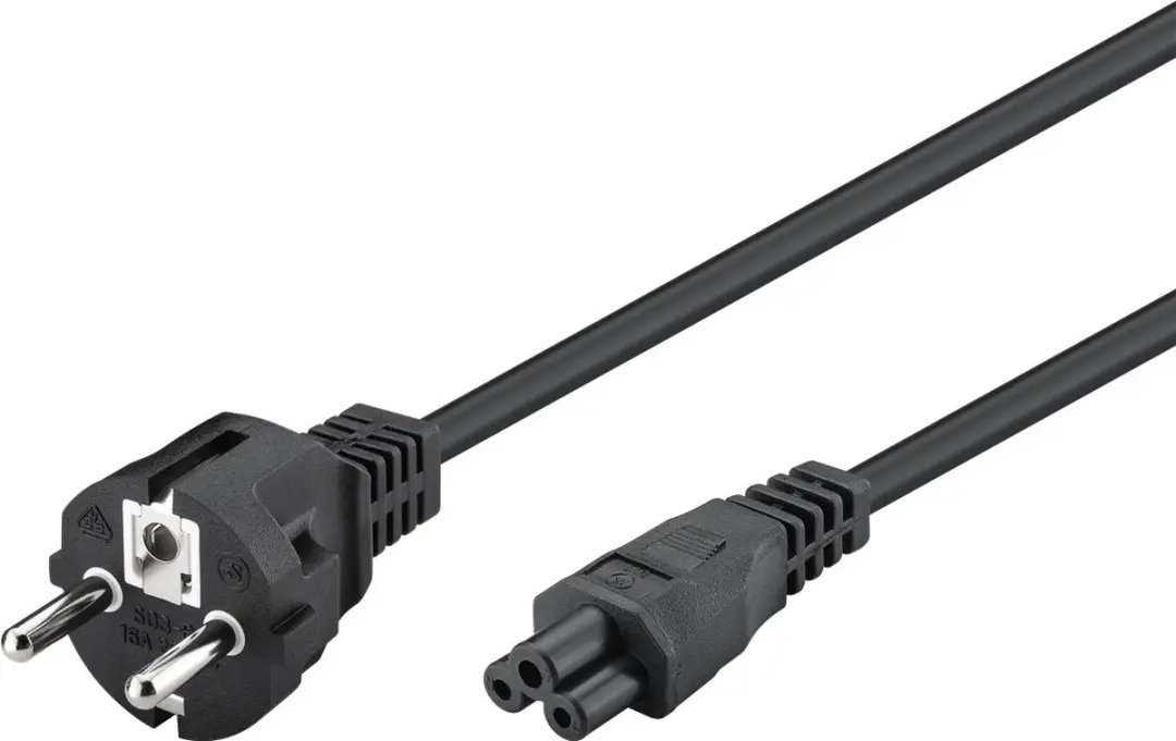 Stroomkabel Schuko naar C5 1,80m - Zwart