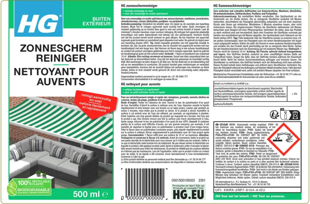 HG Zonneschermreiniger 500ml - afbeelding 3 van 6