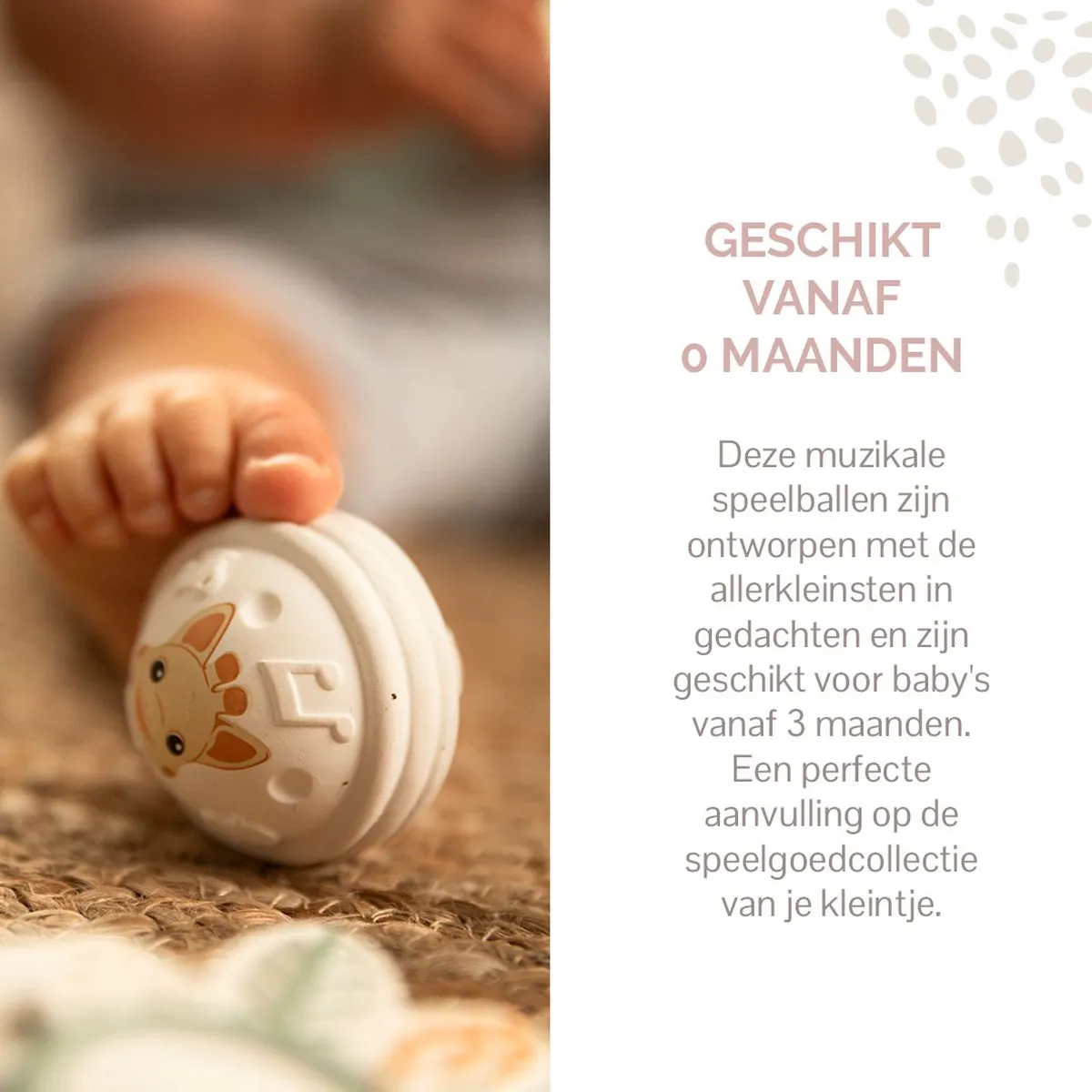 Sophie de Giraf Muzikale Speelballen 3 Stuks - Natuurlijk rubber