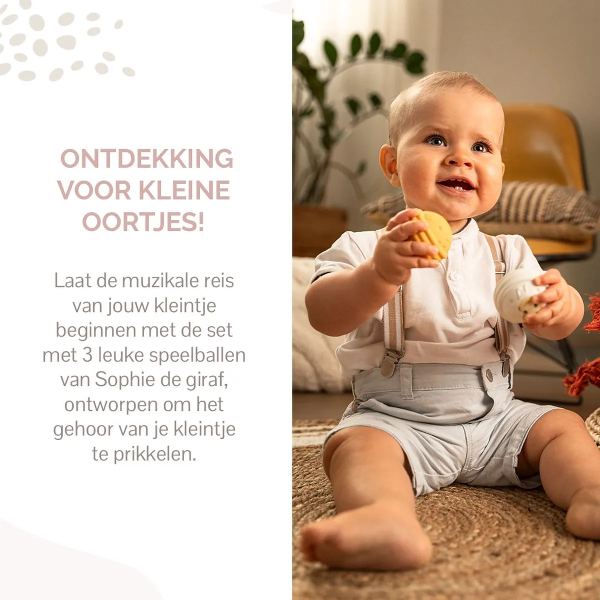 Sophie de Giraf Muzikale Speelballen 3 Stuks - Natuurlijk rubber