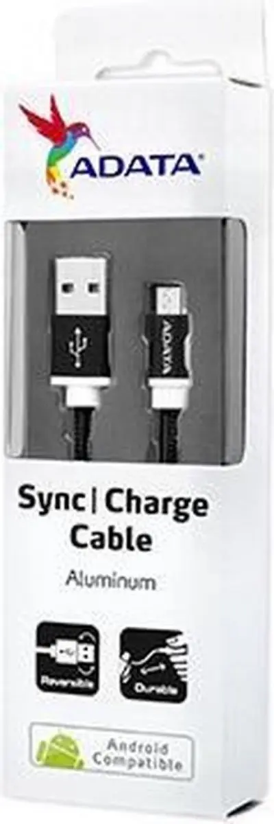 ADATA AMUCAL-100CMK-CBK USB-kabel 1m - USB-A naar Micro-USB - Zwart