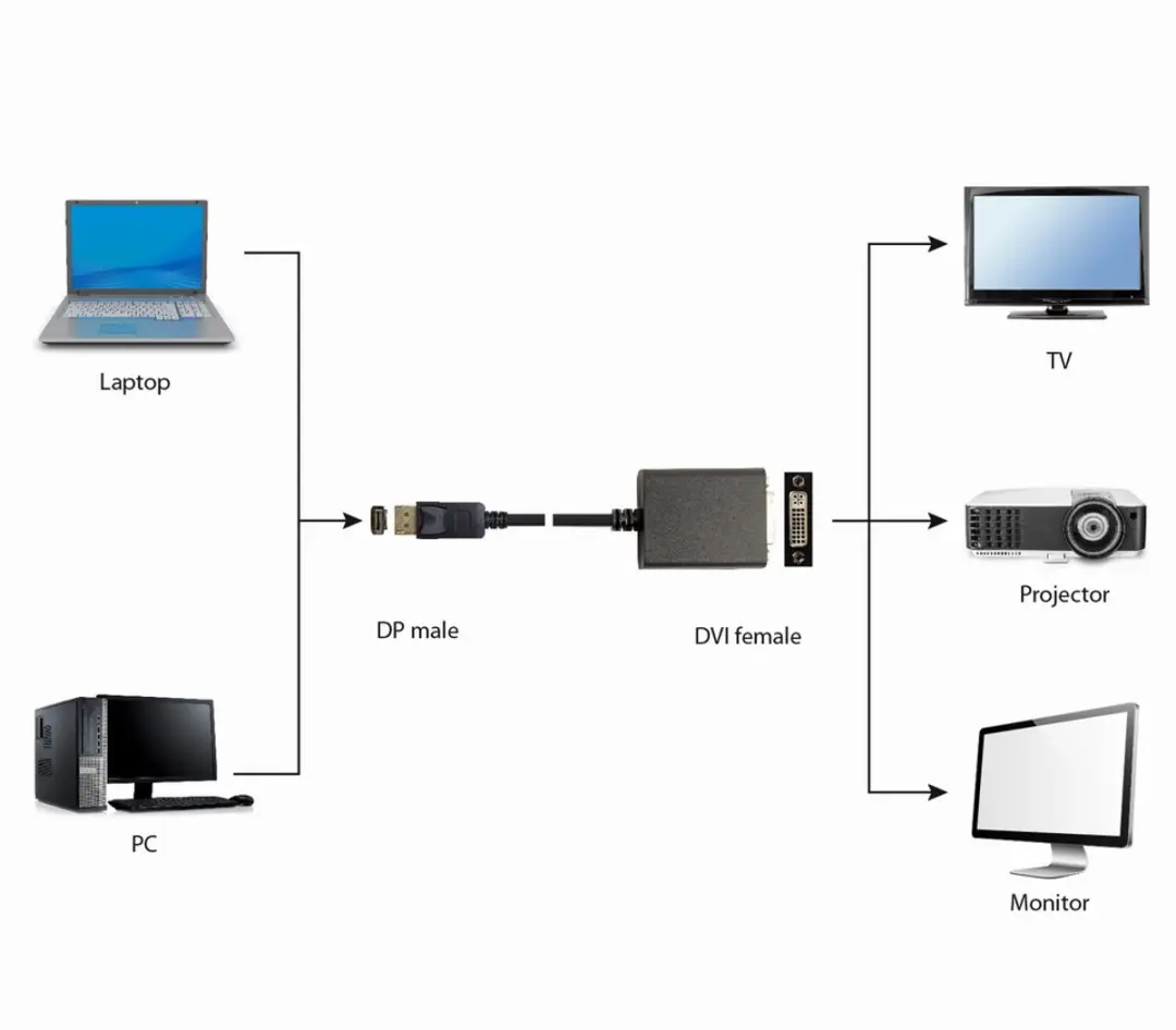 Cablexpert DisplayPort 1.2 naar Dual-Link DVI 0,1m - Zwart