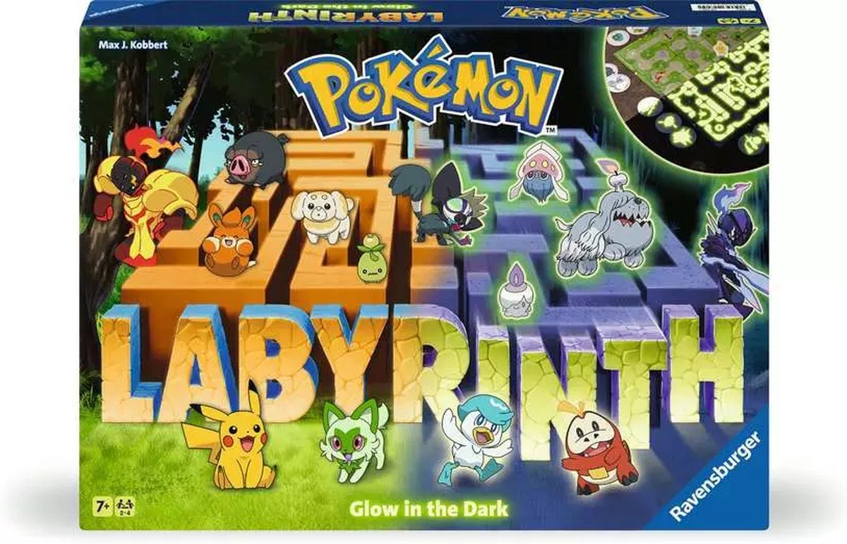 Ravensburger - Pokémon Labyrinth Glow in the Dark - Strategisch Bordspel
