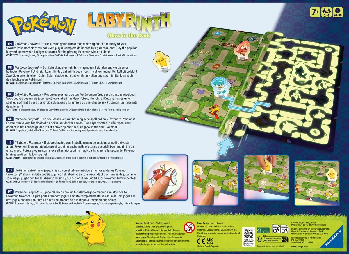 Ravensburger Pokémon Labyrinth Glow in the Dark Bordspel - 2-4 Spelers