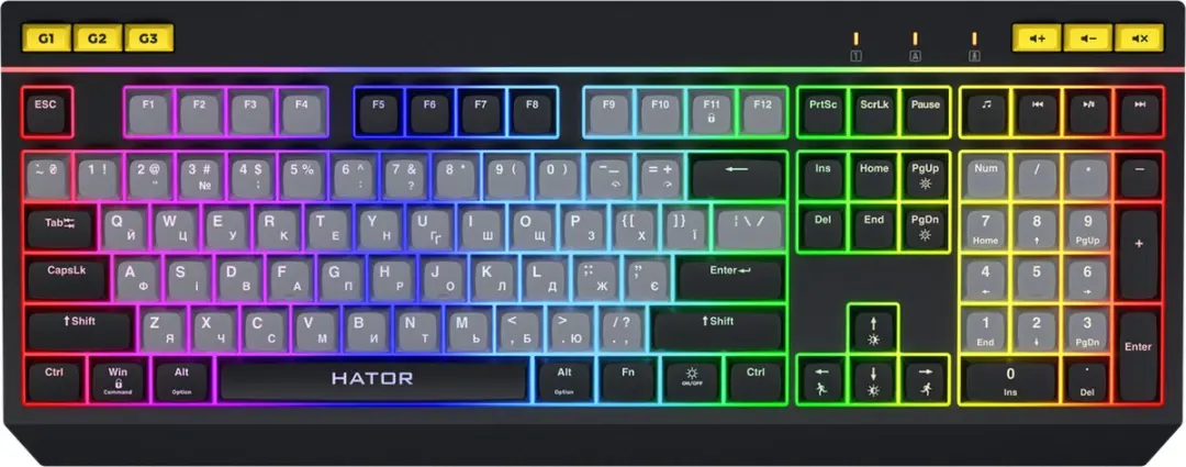 Hator Icefall HTK401US Gaming Toetsenbord - Amerikaans Engels - Zwart