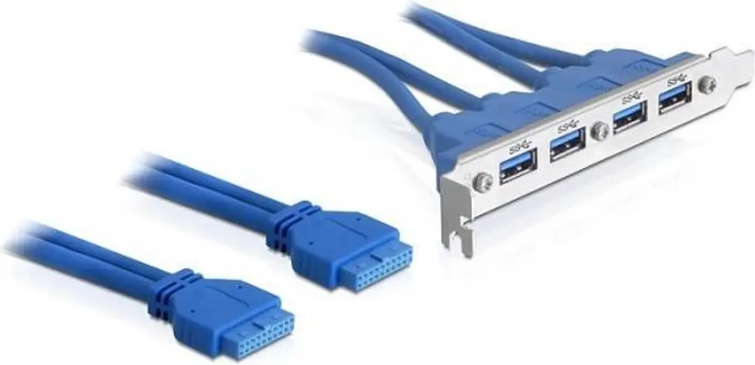 Delock USB 3.0 A Male naar A Male Kabel - 0.4m - Blauw