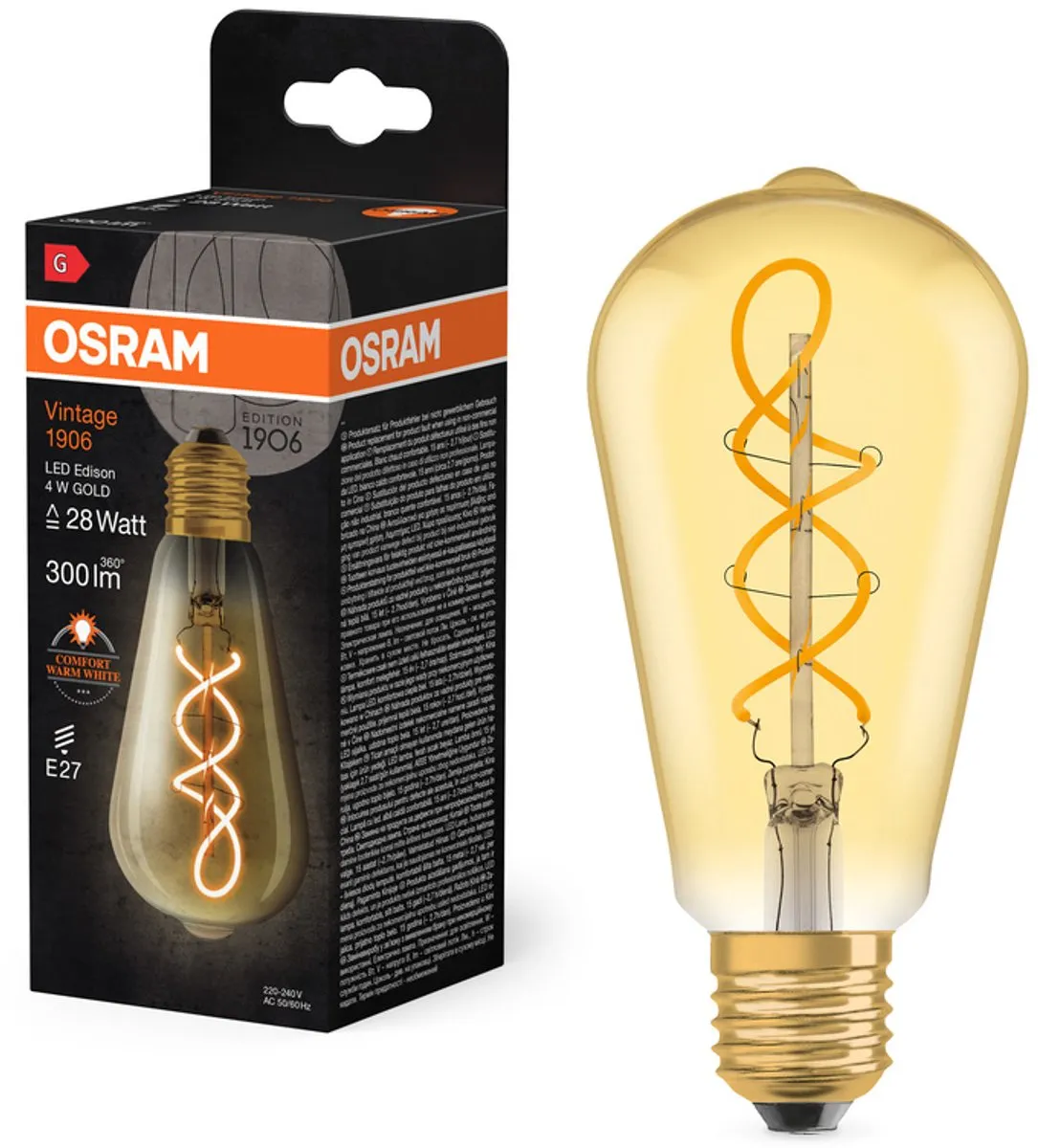 LEDVANCE Vintage 1906 LED E27 Peer Goud 4W