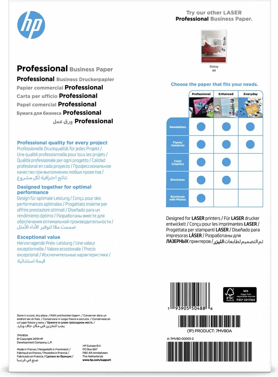 HP 7MV80A Fotopapier A4 Mat Wit - 150 Vel