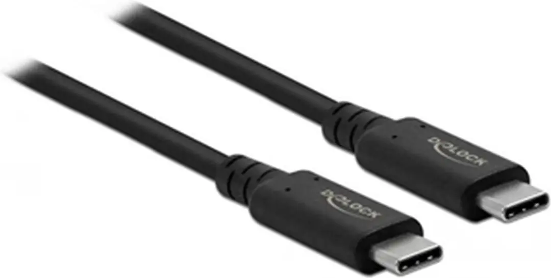 Delock USB4 40Gbps Coaxiale Kabel 0.8m - Zwart