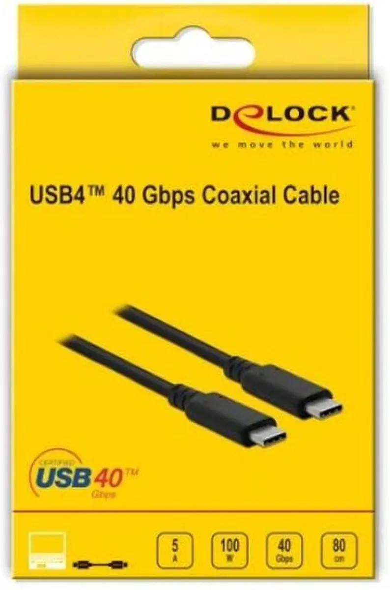 Delock USB4 40Gbps Coaxiale Kabel 0.8m