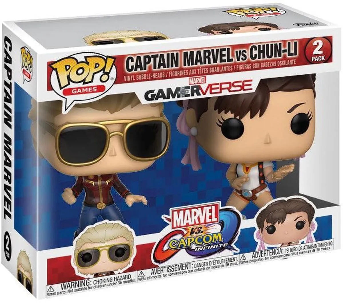 Funko Pop! Captain Marvel vs Chun-Li Verzamelfiguur - 2-pack Multicolor