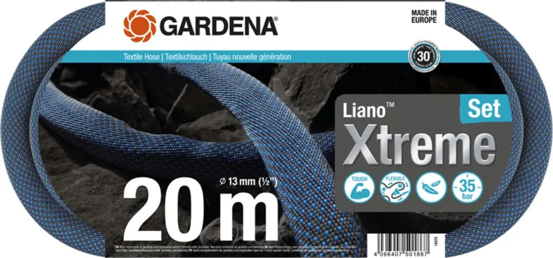 Gardena Liano Xtreme Textielslangset 20m