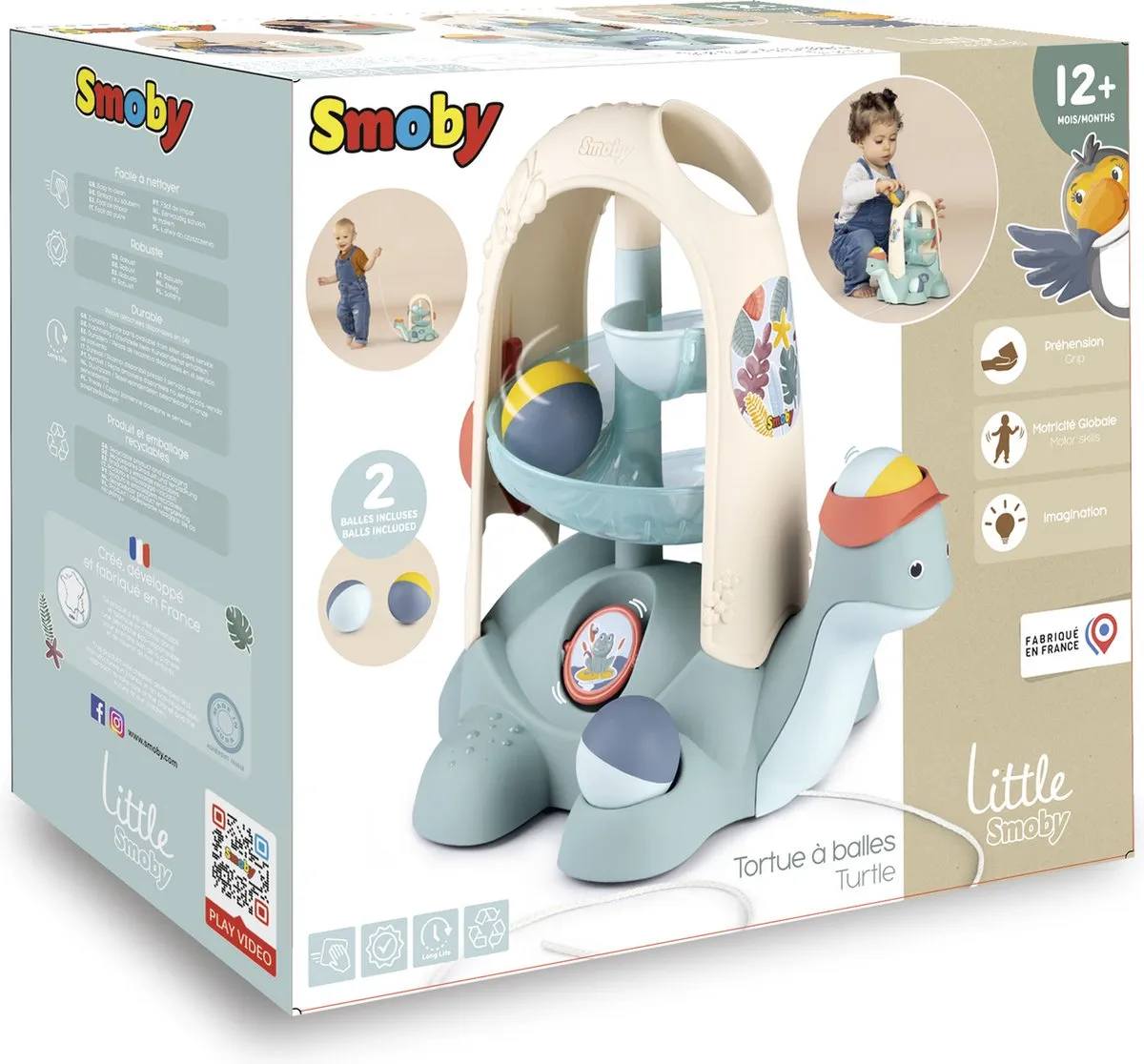 Smoby Little Smoby Ballenschildpad Trekfiguur - Groen/Blauw/Wit/Geel