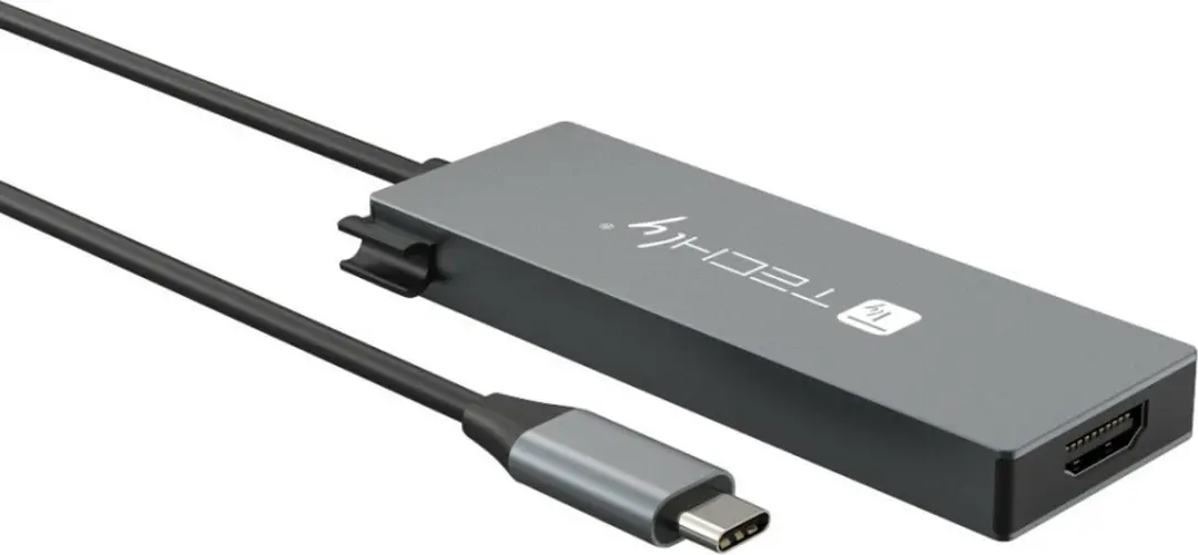 Techly IUSB32C-HUB4HPD Laptop Dock - 2x USB 3.2 - Grijs