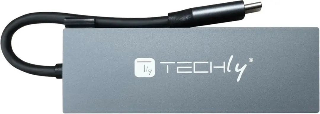 Techly IUSB32C-HUB4HPD Laptop Dock - 2x USB 3.2 - Grijs