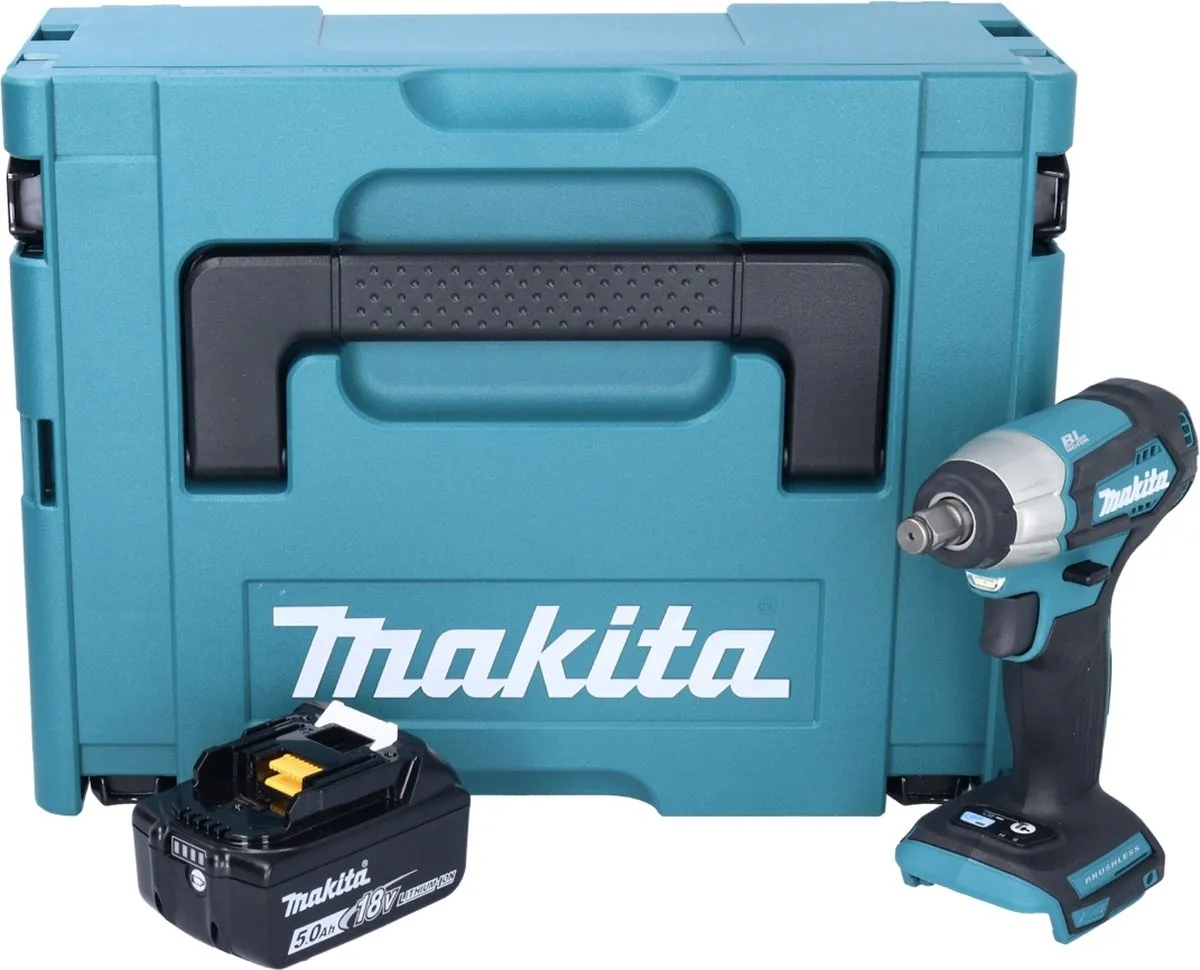 Makita DTW 181 T1J Slagmoersleutel 18V 210Nm - 1x 5.0Ah Accu - afbeelding 3 van 5