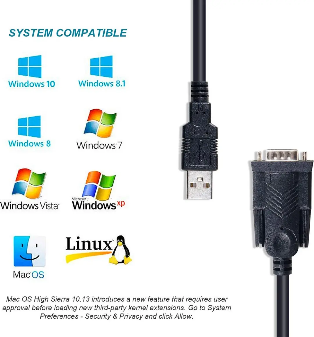 Equip 133391 USB Type-A naar DB-9 Seriële Kabel