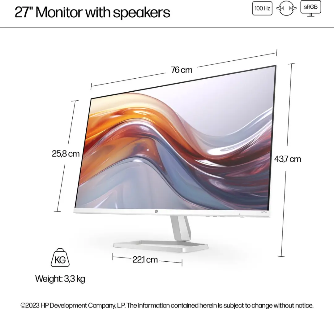 HP Series 5 527sa 27 inch FHD Monitor - 23W